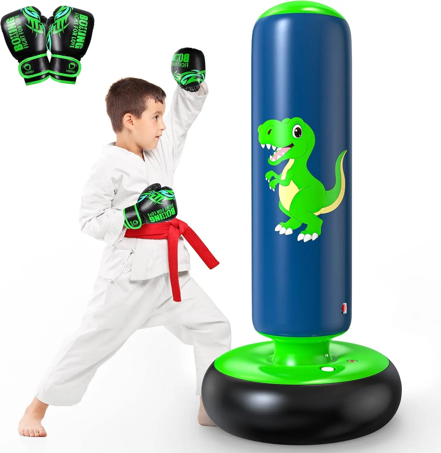 Children's Independent Inflatable Punching Bag Set (Includes Gloves and Air Pump) A safe stress-relieving exercise toy designed specifically for children aged 4 to 12 years.