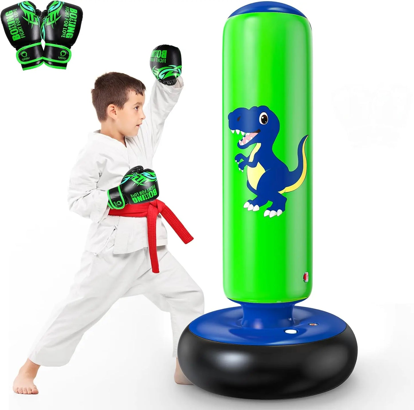 Children's Independent Inflatable Punching Bag Set (Includes Gloves and Air Pump) A safe stress-relieving exercise toy designed specifically for children aged 4 to 12 years.