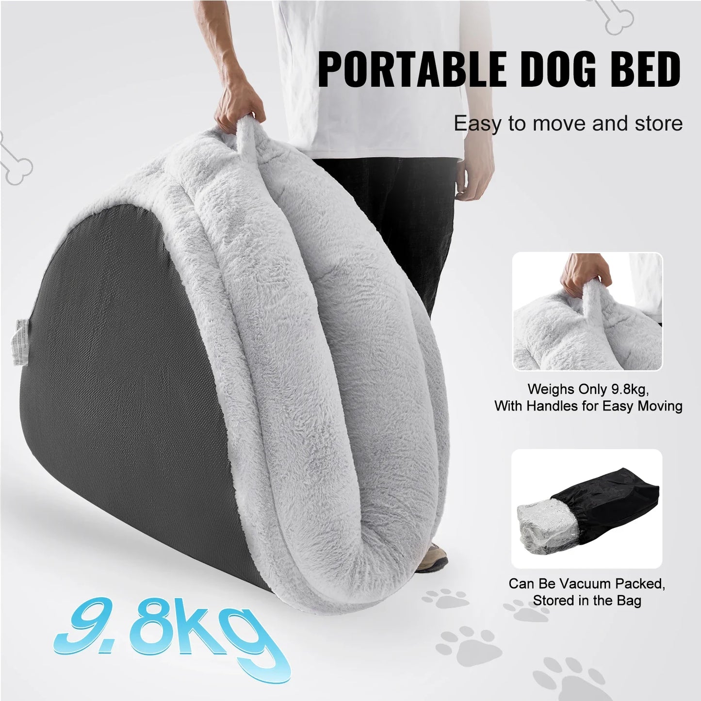 Human Dog Bed – Cozy Bedding with Washable Cover, Orthopedic Egg Foam